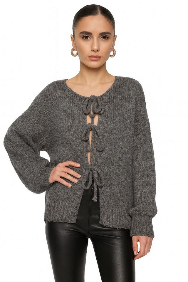 Worldclassca Cardigan WORLDCLASSCA Damen Cardigan Oversize Strickjacke mit Schleife Fashion Neue Kollektion - Stilvolle und gemütliche Strickmode für Damen von Worldclassca