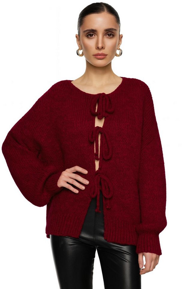 Worldclassca Cardigan WORLDCLASSCA Damen Cardigan Oversize Strickjacke mit Schleife Fashion Neue Kollektion - Stilvolle und gemütliche Strickmode für Damen von Worldclassca