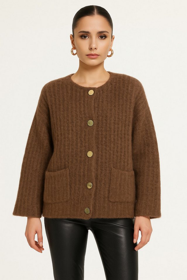 Worldclassca Cardigan WORLDCLASSCA Damen Oversize Cardigan Strickjacke mit Knöpfen Fashion Neue Kollektion - Stilvolle und gemütliche Strickmode für Damen von Worldclassca