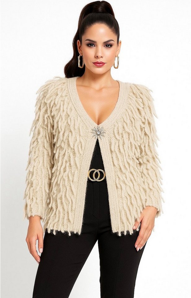 Worldclassca Cardigan WORLDCLASSCA Strickjacke Cardigan Fransen Strickpulllover mit Knopf Neue Kollektion - Stilvolle und gemütliche Strickmode für Damen Worldclassca Cardigan WORLDCLASSCA Strickjacke Cardigan Fransen Strickpulllover mit Knopf Neue Kollektion - Stilvolle und gemütliche Strickmode für Damen von Worldclassca