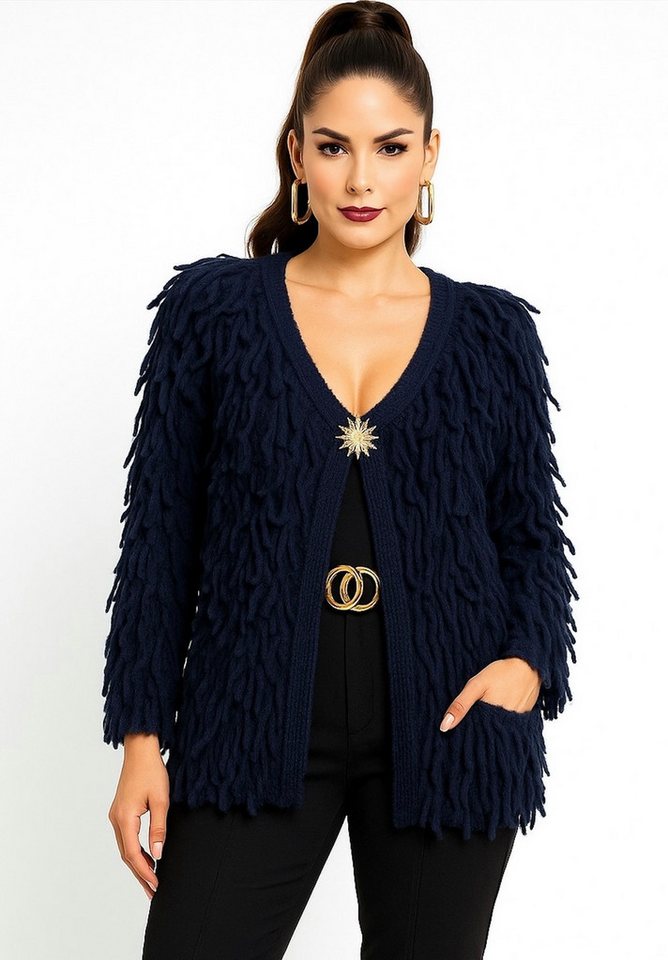 Worldclassca Cardigan WORLDCLASSCA Strickjacke Cardigan Fransen Strickpulllover mit Knopf Neue Kollektion - Stilvolle und gemütliche Strickmode für Damen Worldclassca Cardigan WORLDCLASSCA Strickjacke Cardigan Fransen Strickpulllover mit Knopf Neue Kollektion - Stilvolle und gemütliche Strickmode für Damen von Worldclassca