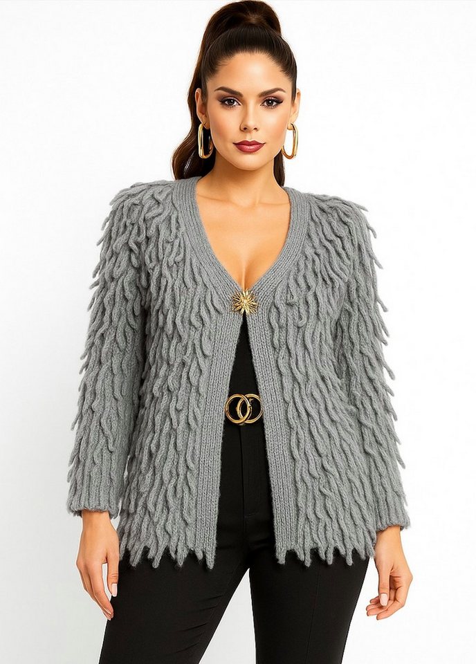 Worldclassca Cardigan WORLDCLASSCA Strickjacke Cardigan Fransen Strickpulllover mit Knopf Neue Kollektion - Stilvolle und gemütliche Strickmode für Damen Worldclassca Cardigan WORLDCLASSCA Strickjacke Cardigan Fransen Strickpulllover mit Knopf Neue Kollektion - Stilvolle und gemütliche Strickmode für Damen von Worldclassca