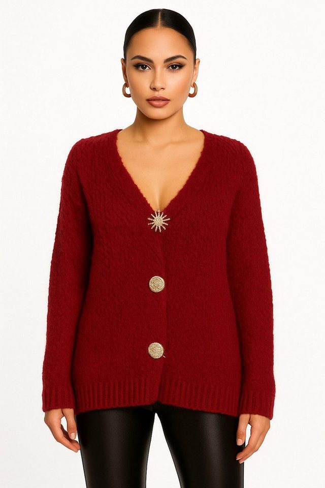 Worldclassca Cardigan WORLDCLASSCA Strickjacke Oversize Cardigan Strickpulllover Broschen Neue Kollektion - Stilvolle und gemütliche Strickmode für Damen von Worldclassca