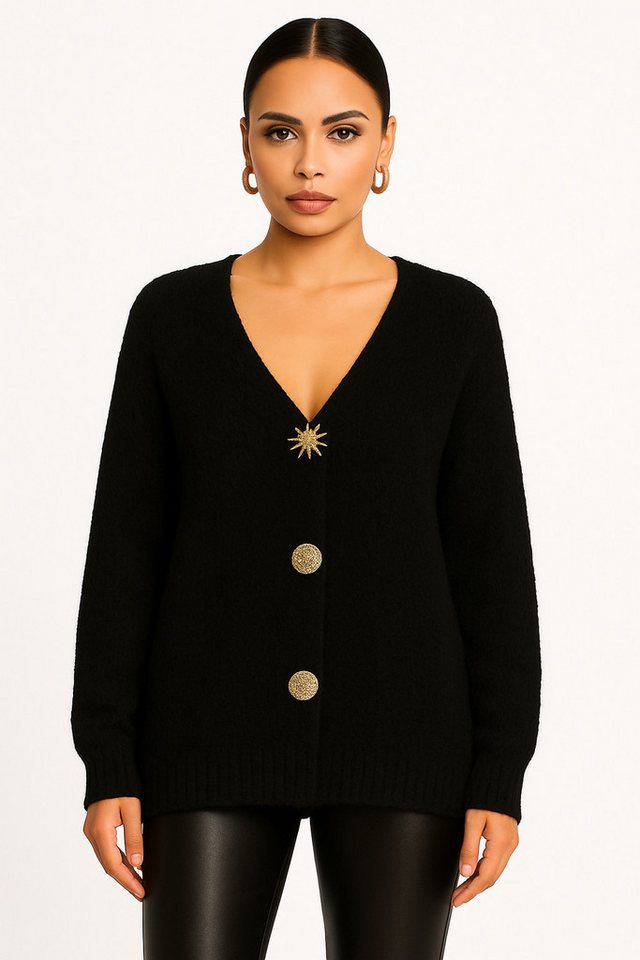 Worldclassca Cardigan WORLDCLASSCA Strickjacke Oversize Cardigan Strickpulllover mit Knopf Neue Kollektion - Stilvolle und gemütliche Strickmode für Damen von Worldclassca