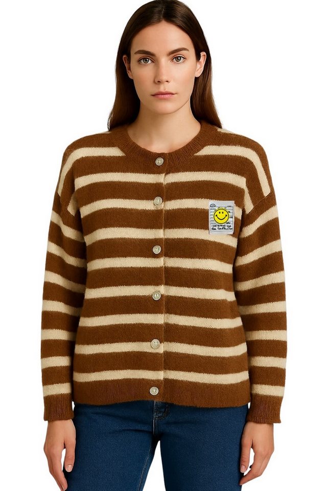 Worldclassca Cardigan WORLDCLASSCA Strickjacke mit Knopf Strickpullover Gestreift Streifen Neue Kollektion - Stilvolle und gemütliche Strickmode für Damen von Worldclassca
