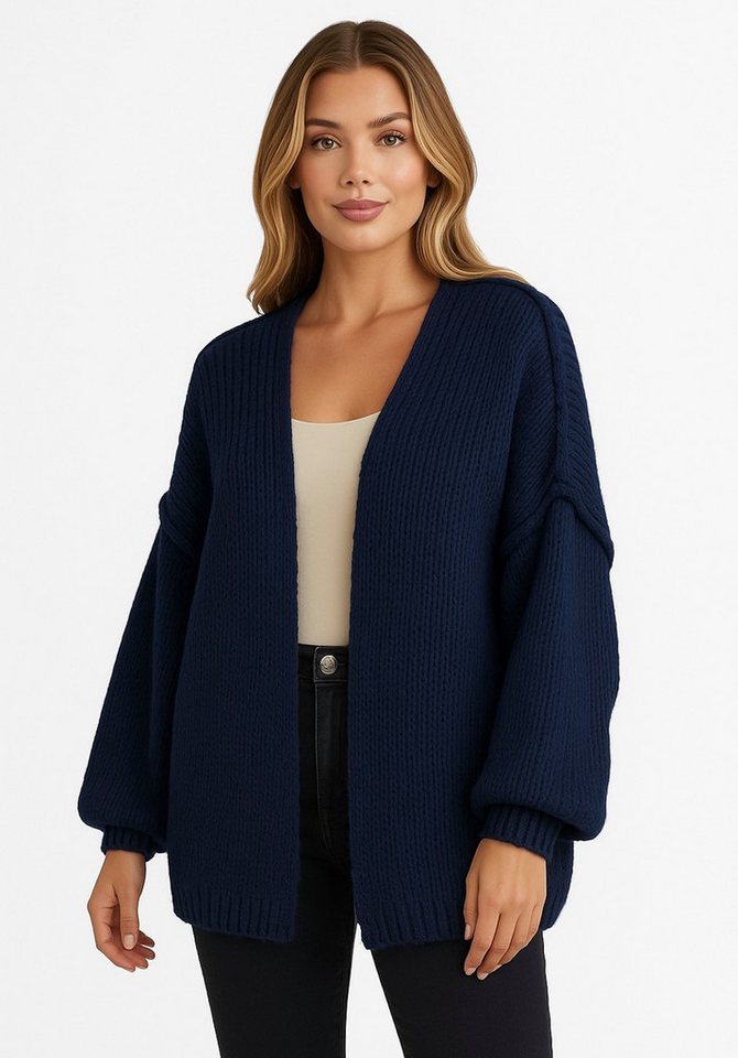 Worldclassca Cardigan Worldclassca Strickjacke Cardigan Uni Open Front Pullover Lang Casual Neue Kollektion - Stilvolle und gemütliche Strickmode für Damen von Worldclassca