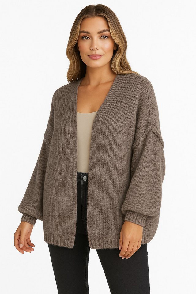Worldclassca Cardigan Worldclassca Strickjacke Cardigan Uni Open Front Pullover Lang Casual Neue Kollektion - Stilvolle und gemütliche Strickmode für Damen von Worldclassca