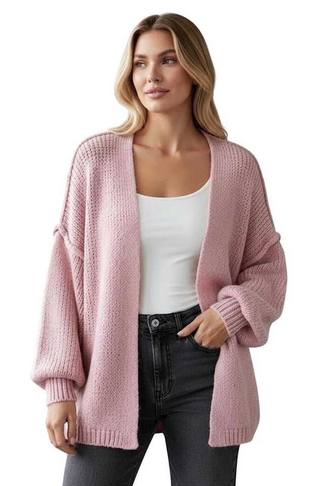 Worldclassca Cardigan Worldclassca Strickjacke Cardigan Uni Open Front Pullover Lang Casual Neue Kollektion - Stilvolle und gemütliche Strickmode für Damen von Worldclassca
