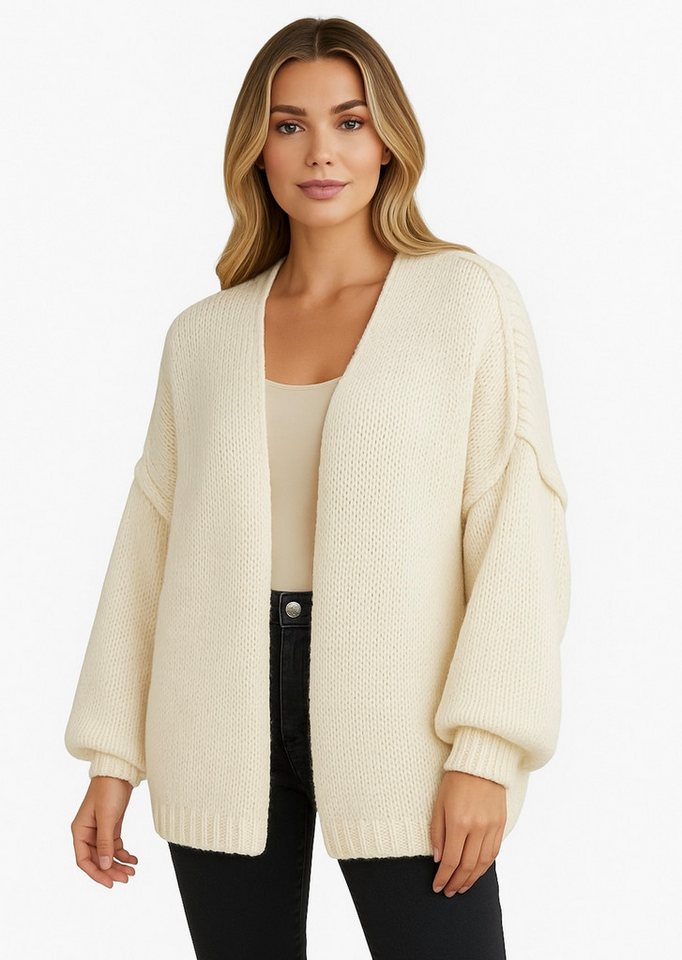 Worldclassca Cardigan Worldclassca Strickjacke Cardigan Uni Open Front Pullover Lang Casual Neue Kollektion - Stilvolle und gemütliche Strickmode für Damen von Worldclassca