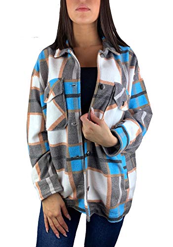 Worldclassca Damen OVERSIEZED KARO Hemd HEMDJACKE KARIERT HOLZFÄLLERHEMD LANGARMHEND MIT Brusttaschen HEMDBLUSE Bluse Shirt Designer Blogger NEU S-L 36-42 (L, Muster 2) von Worldclassca