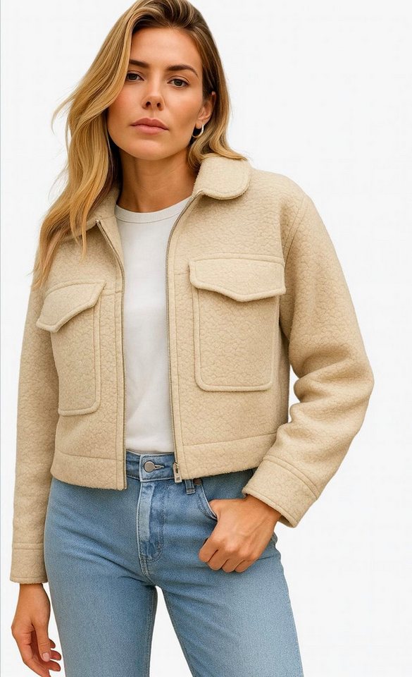Worldclassca Fellimitatjacke Worldclassca Bomberjacke Zip Trench Teddy Jacke Übergangsjacke Blouson Neue Kollektion - Stilvolle und gemütliche Mode für Damen von Worldclassca