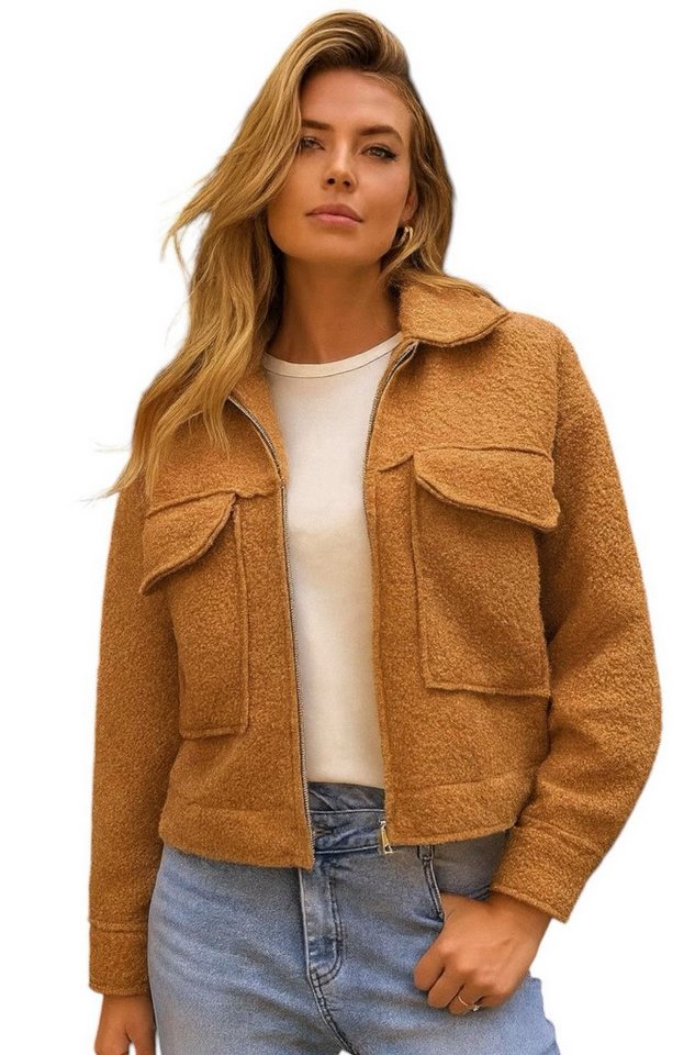 Worldclassca Fellimitatjacke Worldclassca Bomberjacke Zip Trench Teddy Jacke Übergangsjacke Blouson Neue Kollektion - Stilvolle und gemütliche Mode für Damen von Worldclassca