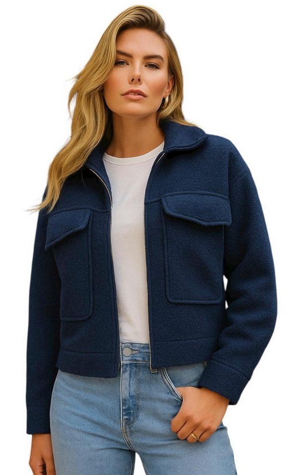 Worldclassca Fellimitatjacke Worldclassca Bomberjacke Zip Trench Teddy Jacke Übergangsjacke Blouson Neue Kollektion - Stilvolle und gemütliche Mode für Damen von Worldclassca