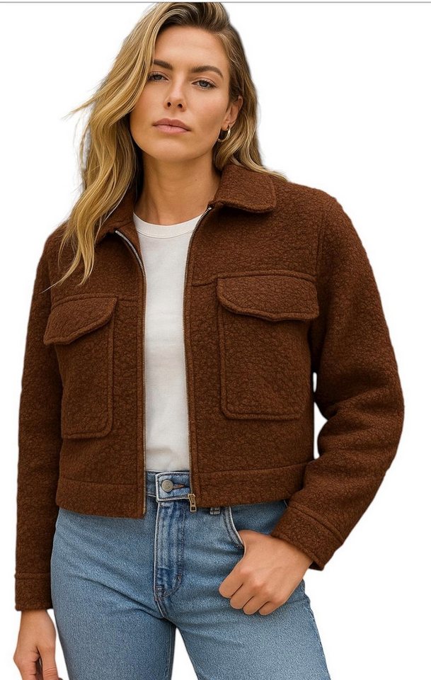 Worldclassca Fellimitatjacke Worldclassca Bomberjacke Zip Trench Teddy Jacke Übergangsjacke Blouson Neue Kollektion - Stilvolle und gemütliche Mode für Damen von Worldclassca