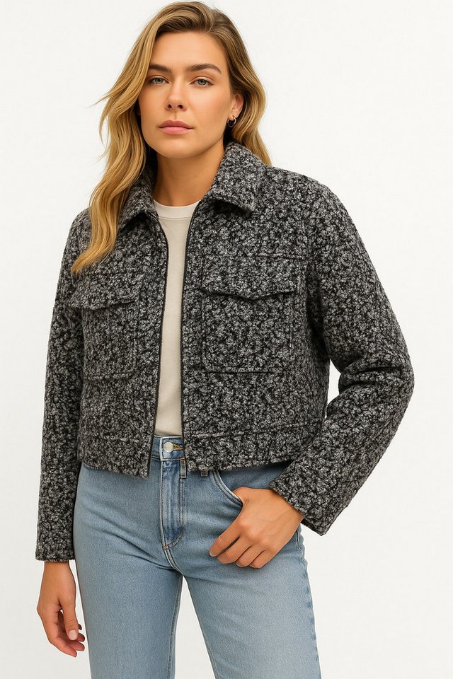 Worldclassca Fellimitatjacke Worldclassca Bomberjacke Zip Trench Teddy Jacke Übergangsjacke Blouson Neue Kollektion - Stilvolle und gemütliche Mode für Damen von Worldclassca