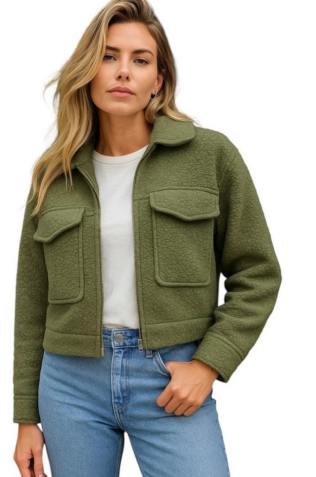 Worldclassca Fellimitatjacke Worldclassca Bomberjacke Zip Trench Teddy Jacke Übergangsjacke Blouson Neue Kollektion - Stilvolle und gemütliche Mode für Damen von Worldclassca