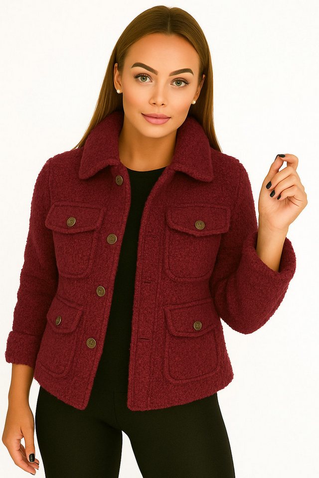 Worldclassca Fellimitatjacke Worldclassca Hemdjacke Knopf Trench Teddy Jacke Übergangsjacke Blouson Neue Kollektion - Stilvolle und gemütliche Mode für Damen von Worldclassca