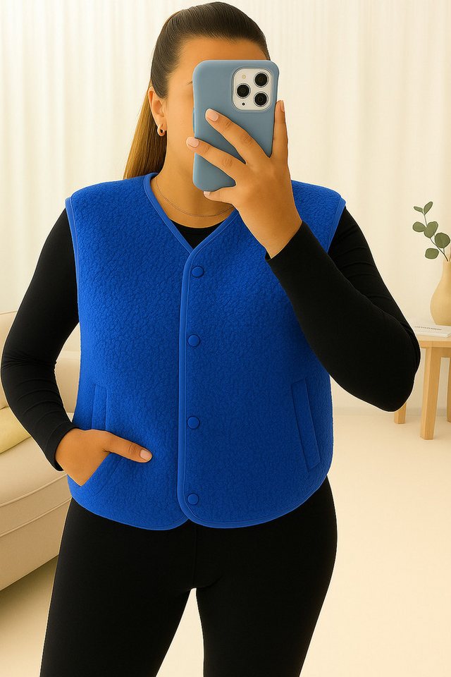 Worldclassca Fellimitatweste Worldclassca Teddy Weste Warm Kuschelig Kurz Herbst Winter Ärmellos Neue Kollektion - Stilvolle und gemütliche Mode für Damen von Worldclassca