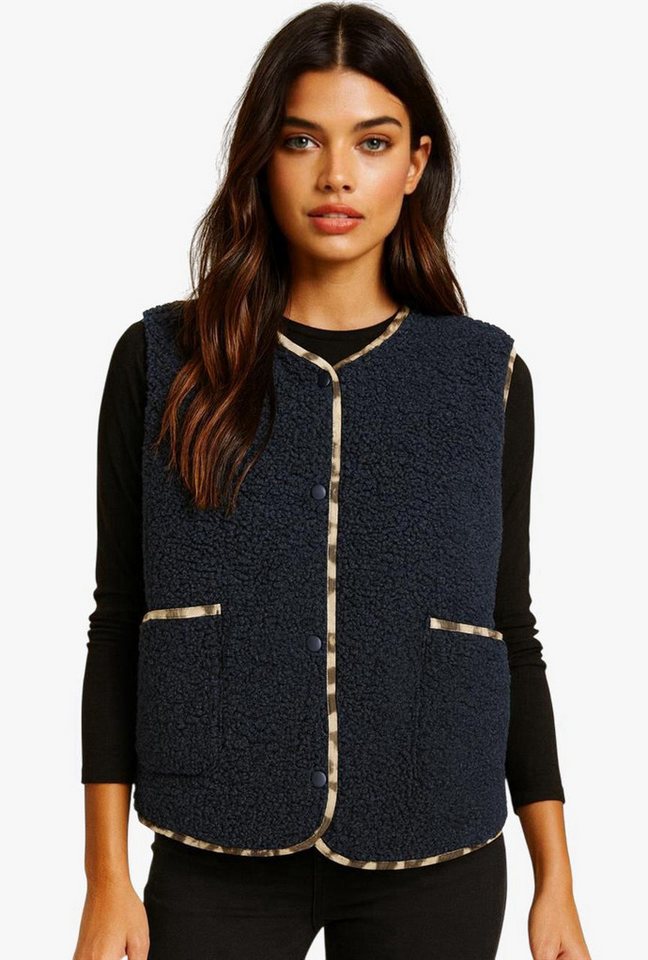 Worldclassca Fellimitatweste Worldclassca Teddy Weste Warm Kuschelig Leopard Optik Kurz Ärmellos Neue Kollektion - Stilvolle und gemütliche Mode für Damen von Worldclassca