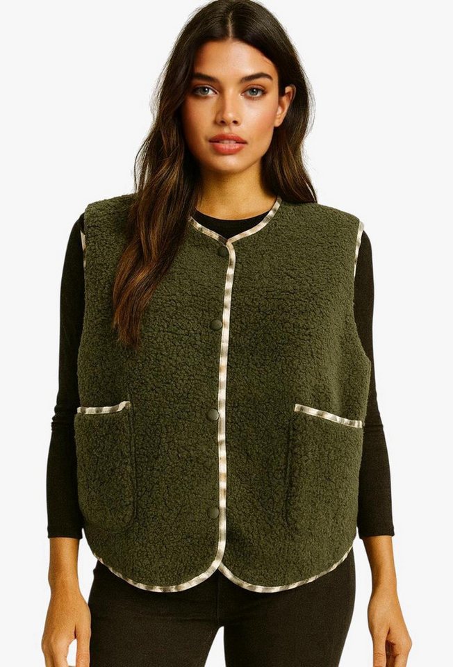 Worldclassca Fellimitatweste Worldclassca Teddy Weste Warm Kuschelig Leopard Optik Kurz Ärmellos Neue Kollektion - Stilvolle und gemütliche Mode für Damen von Worldclassca