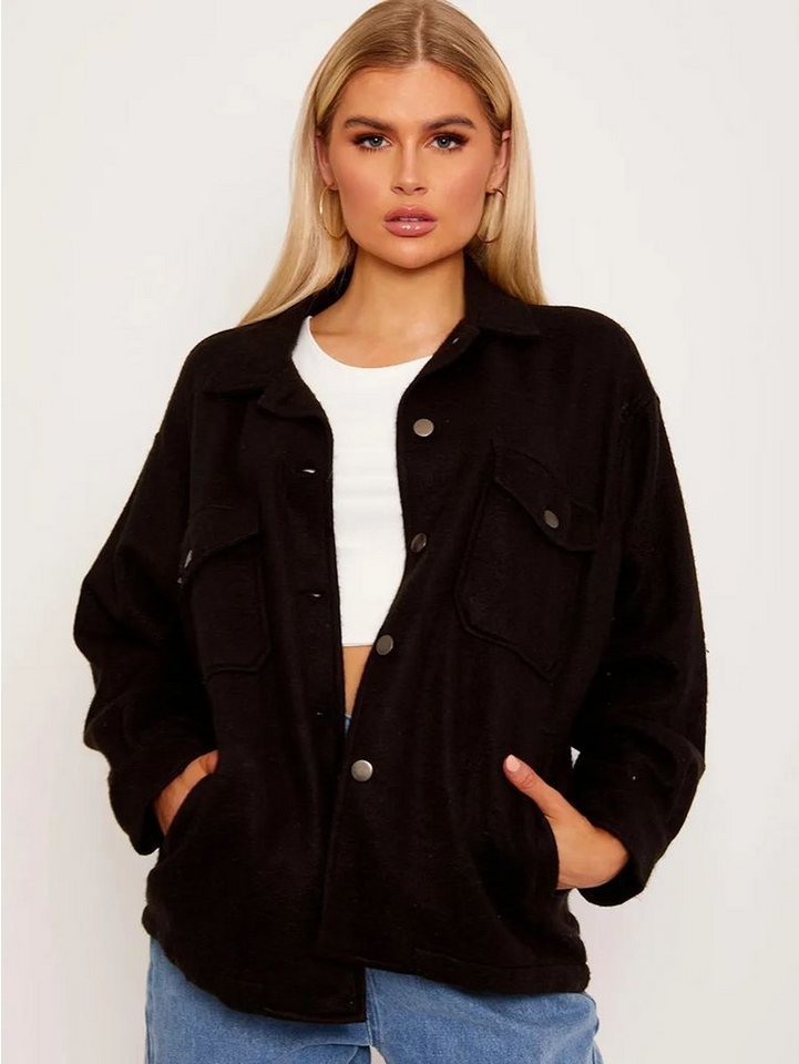 Worldclassca Flanellbluse Worldclassca Damen Oversized Hemd Hemdjacke einfarbig Holzfällerhemd Langarmhemd mit Brusttaschen Hemdbluse Bluse Shirt Designer S-L von Worldclassca