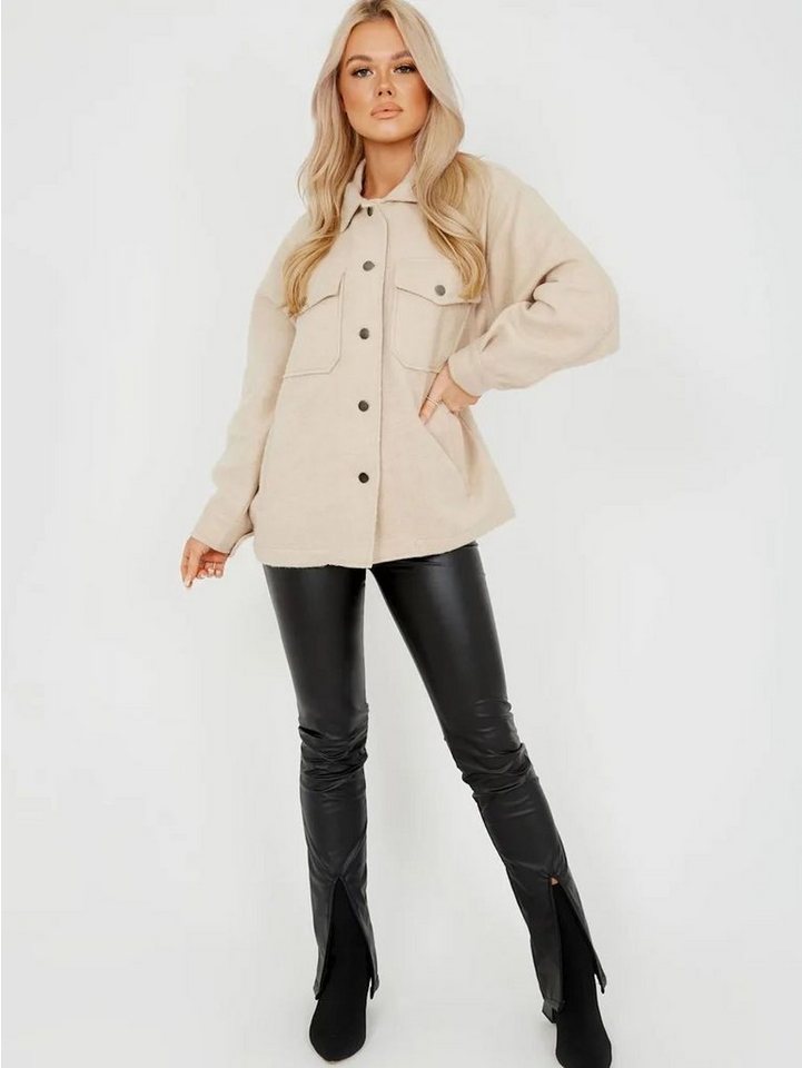 Worldclassca Flanellbluse Worldclassca Damen Oversized Hemd Hemdjacke einfarbig Holzfällerhemd Langarmhemd mit Brusttaschen Hemdbluse Bluse Shirt Designer S-L von Worldclassca