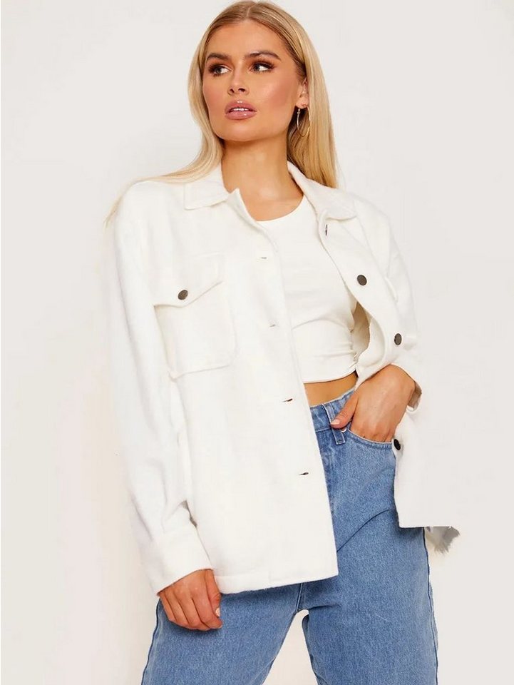 Worldclassca Flanellbluse Worldclassca Damen Oversized Hemd Hemdjacke einfarbig Holzfällerhemd Langarmhemd mit Brusttaschen Hemdbluse Bluse Shirt Designer S-L von Worldclassca