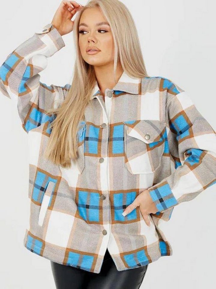 Worldclassca Flanellbluse Worldclassca Oversized Karo Hemd Hemdjacke Kariert Holzfällerhemd von Worldclassca