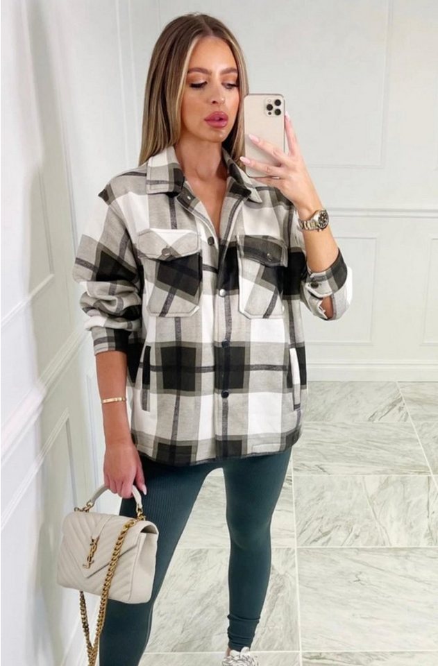 Worldclassca Flanellbluse Worldclassca Oversized Karo Hemd Hemdjacke Kariert Holzfällerhemd von Worldclassca