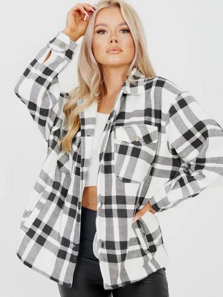 Worldclassca Flanellbluse Worldclassca Oversized Karo Hemd Hemdjacke Kariert Holzfällerhemd von Worldclassca