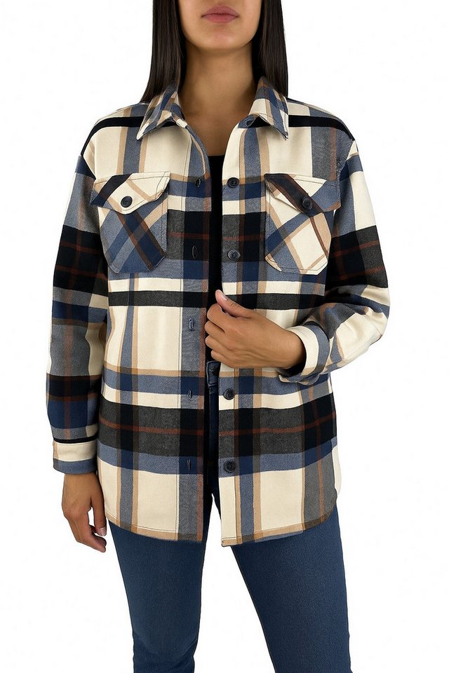 Worldclassca Flanellhemd Worldclassca Oversized Karo Hemd Hemdjacke Kariert Holzfällerhemd von Worldclassca