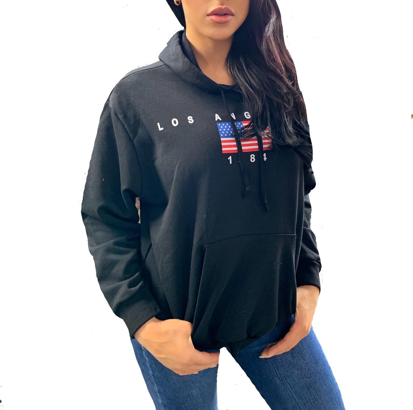 Worldclassca Hoodie Worldclassca Damen Kapuzenpullover LOS Angeles USA Kapuzenshirt Loungewear Sweatshirt Hoodie Langarmshirt Homewear Oberteil Pulli Fitness Sport Blogger NEU von Worldclassca