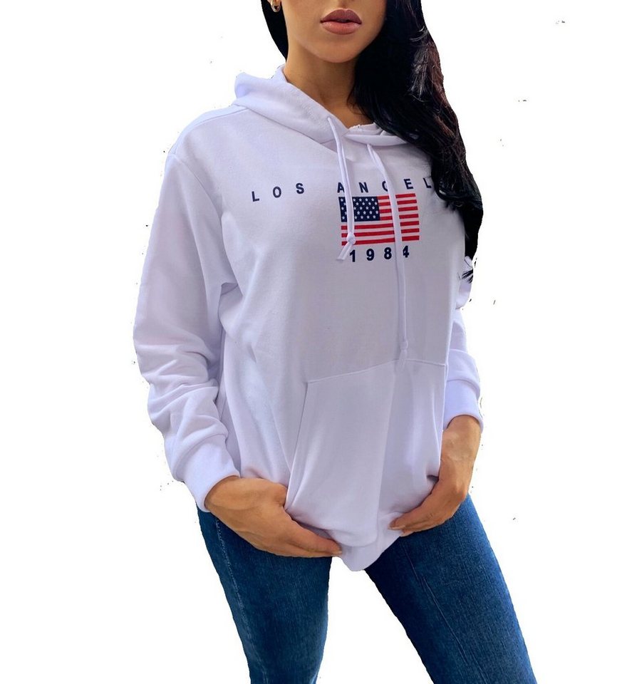 Worldclassca Hoodie Worldclassca Damen Kapuzenpullover LOS Angeles USA Kapuzenshirt Loungewear Sweatshirt Hoodie Langarmshirt Homewear Oberteil Pulli Fitness Sport Blogger NEU von Worldclassca