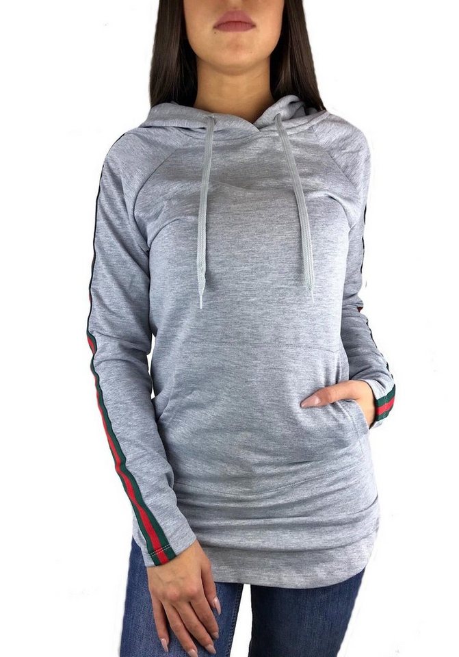 Worldclassca Hoodie Worldclassca Damen Kapuzenshirt Sweatshirt mit seitlichen Streifen T-Shirt leicht Hoodie Langarmshirt Oberteil Pulli Fitness training Blogger S-L von Worldclassca