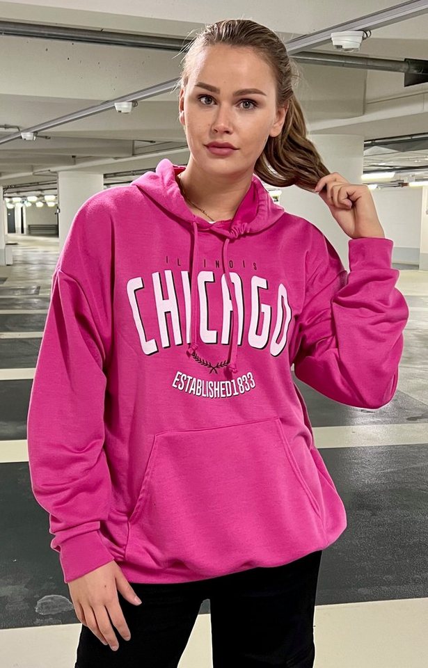 Worldclassca Hoodie Worldclassca Damen Oversized Kapuzenpullover Hoodie Sweatshirt CHICAGO von Worldclassca