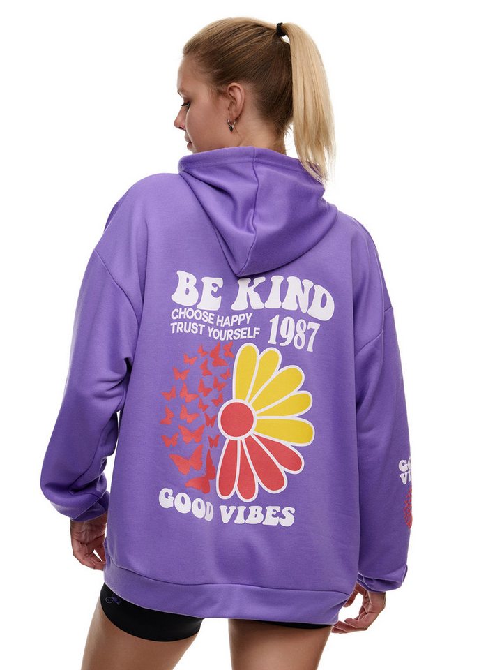 Worldclassca Hoodie Worldclassca Oversized BE KIND Hoodie Kapuzenpullover Sweatshirt Good Vibes von Worldclassca