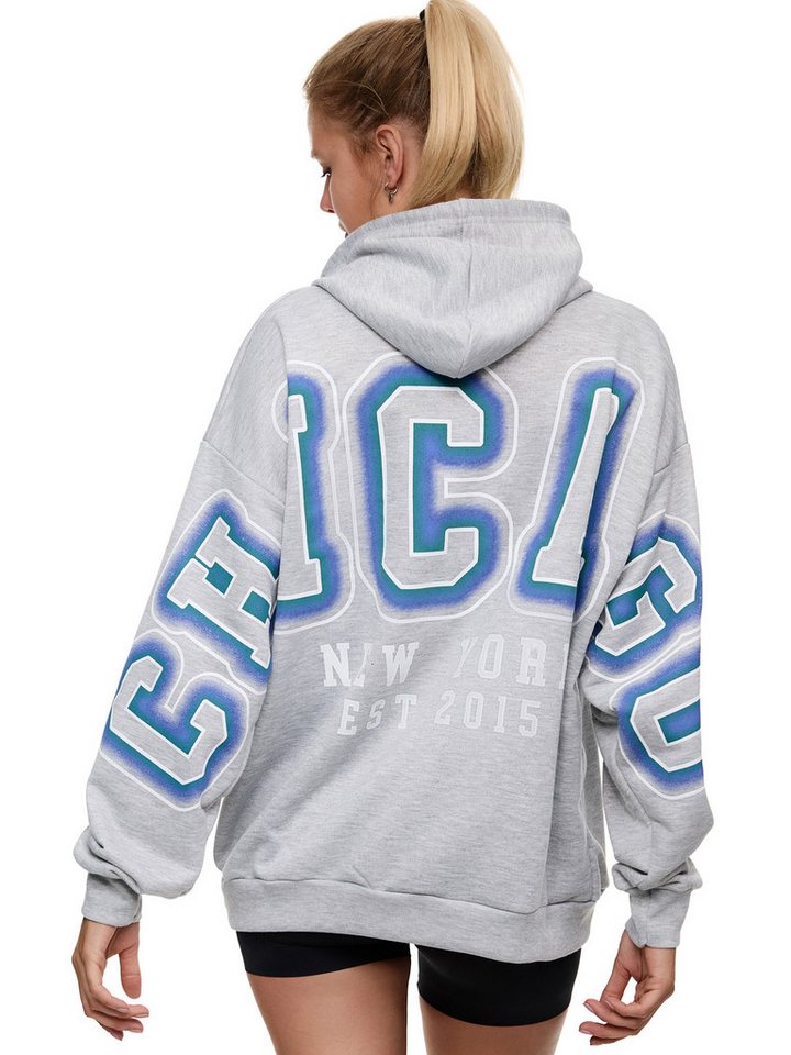 Worldclassca Hoodie Worldclassca Oversized CHICAGO Hoodie Kapuzenpullover Sweatshirt Chicago Print Kapuzenpullover von Worldclassca