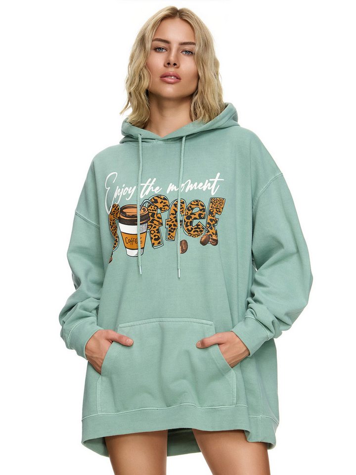 Worldclassca Hoodie Worldclassca Oversized Enjoy COFFEE Hoodie Kapuzenpullover Sweatshirt ENJOY THE MOMENT COFFEE von Worldclassca