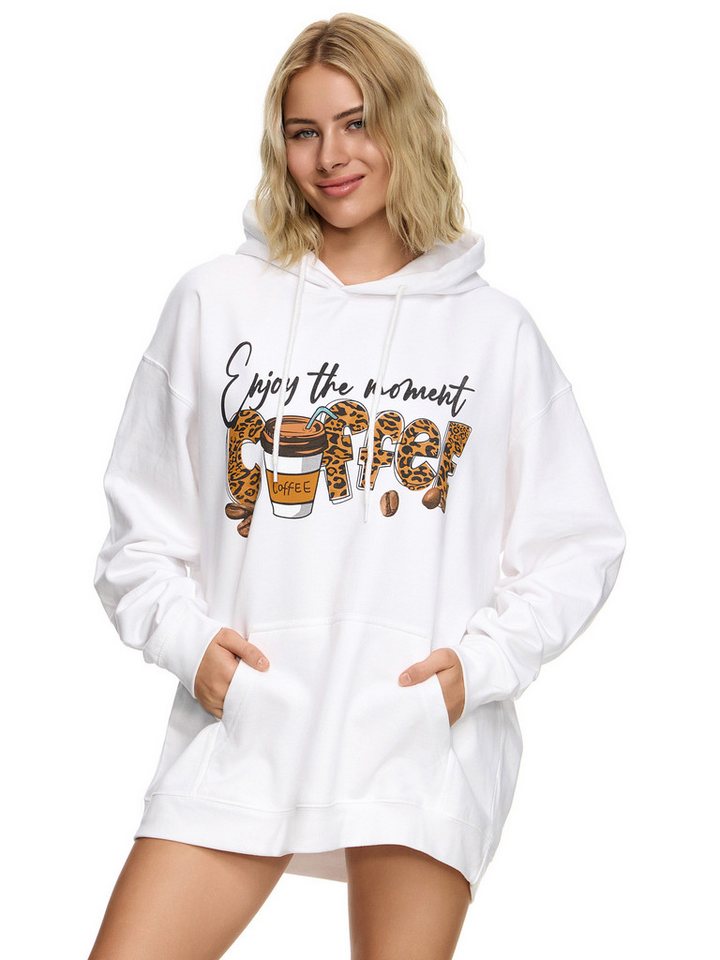 Worldclassca Hoodie Worldclassca Oversized Enjoy COFFEE Hoodie Kapuzenpullover Sweatshirt ENJOY THE MOMENT COFFEE von Worldclassca