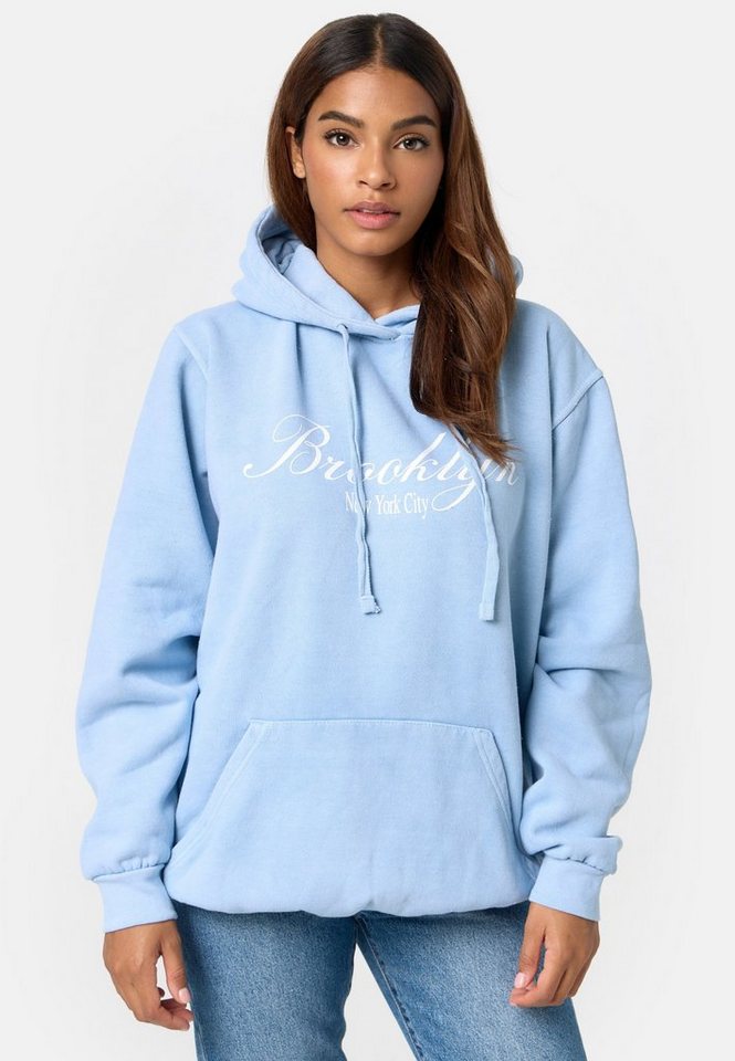 Worldclassca Hoodie Worldclassca Oversized Hoodie Print Kapuzenpullover Washed Sweatshirt von Worldclassca