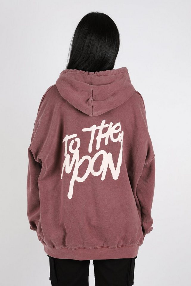 Worldclassca Hoodie Worldclassca Oversized Hoodie Print TO THE MOON Kapuzenpullover Washed von Worldclassca