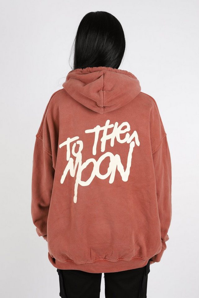 Worldclassca Hoodie Worldclassca Oversized Hoodie Print TO THE MOON Kapuzenpullover Washed von Worldclassca