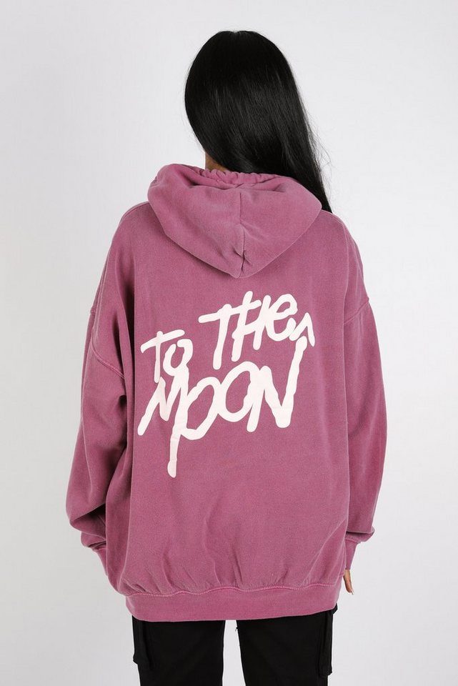 Worldclassca Hoodie Worldclassca Oversized Hoodie Print TO THE MOON Kapuzenpullover Washed von Worldclassca