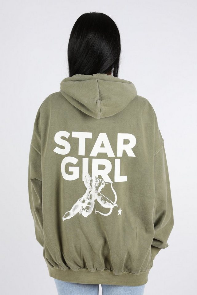 Worldclassca Hoodie Worldclassca Oversized Hoodie STAR GIRL Print Kapuzenpullover Washed von Worldclassca