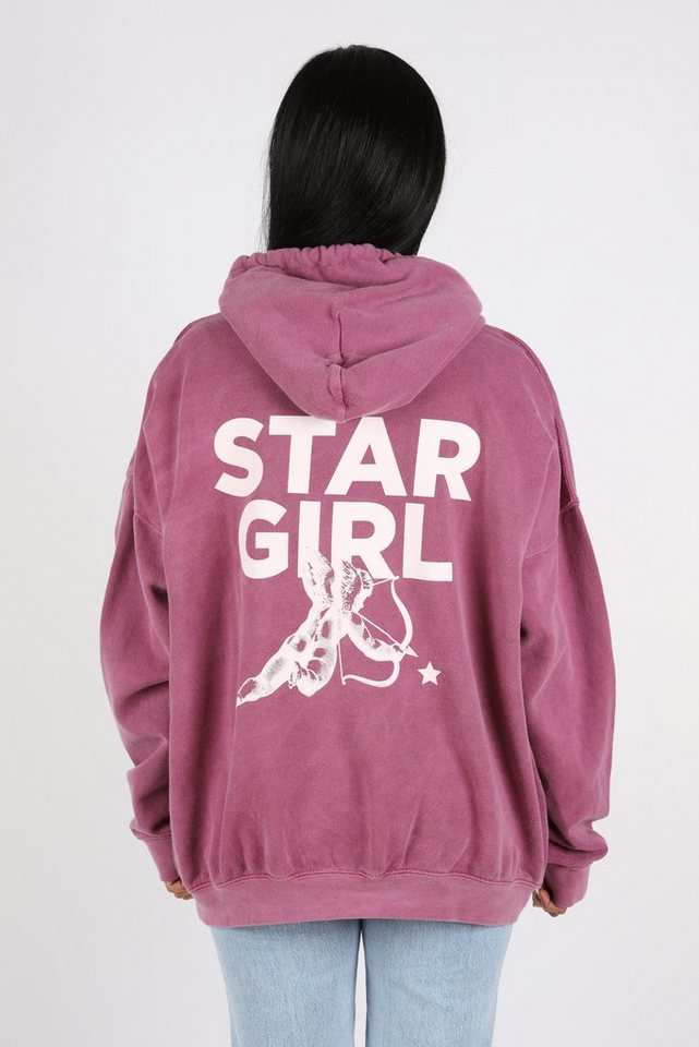 Worldclassca Hoodie Worldclassca Oversized Hoodie STAR GIRL Print Kapuzenpullover Washed von Worldclassca