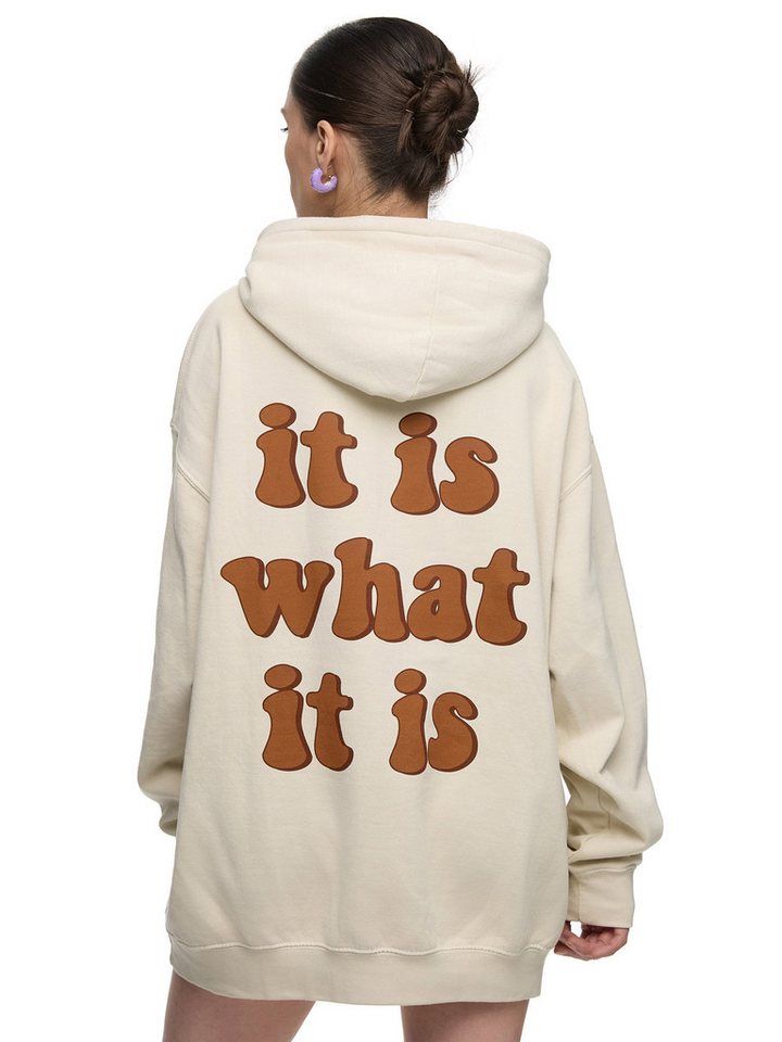 Worldclassca Hoodie Worldclassca Oversized "IT IS" Print Hoodie Kapuzenpullover Sweatshirt PRINT VORNE & HINTEN " IT IS WHAT IT IS " von Worldclassca