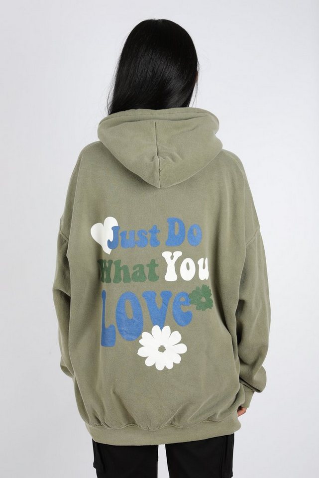 Worldclassca Hoodie Worldclassca Oversized Just LOVE Hoodie Print Kapuzenpullover Washed von Worldclassca