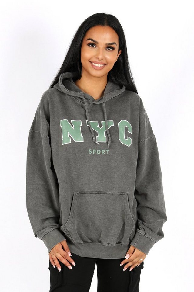 Worldclassca Hoodie Worldclassca Oversized NYC Sport Hoodie Print Kapuzenpullover Washed von Worldclassca