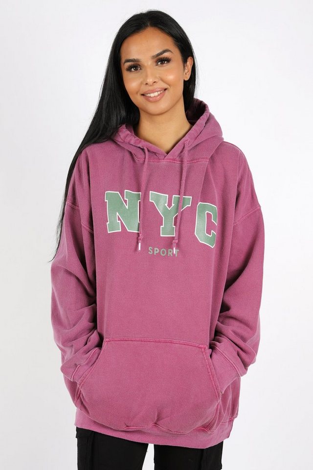 Worldclassca Hoodie Worldclassca Oversized NYC Sport Hoodie Print Kapuzenpullover Washed von Worldclassca