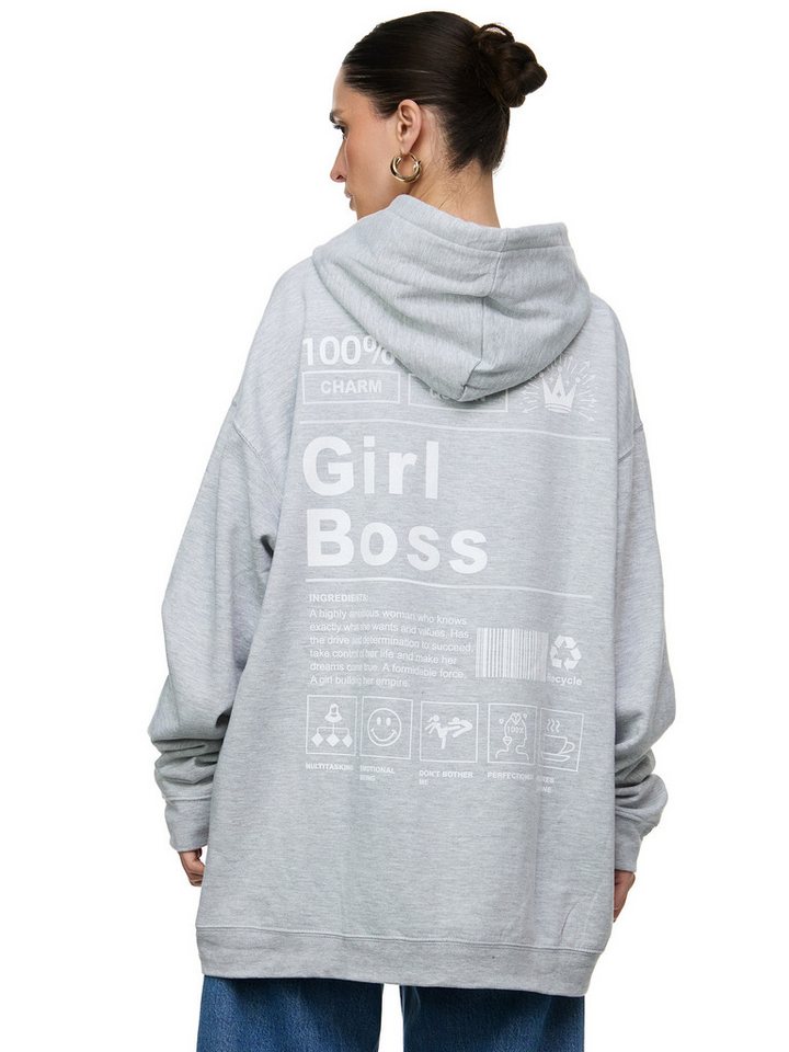 Worldclassca Hoodie Worldclassca Oversized Print GIRL BOSS Hoodie Kapuzenpullover Sweat PRINT - GIRL BOSS - 100% CHARM QUEEN von Worldclassca